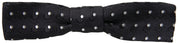 Black Polka Dot Silk Adjustable Men Neck Papillon Bow Tie