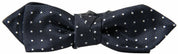 Blue Polka Dot Silk Adjustable Men Neck Papillon Bow Tie