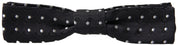 Black Polka Dot Silk Adjustable Men Neck Papillon Bow Tie