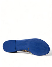 Dolce & Gabbana Blue Crystals Flats Sandals Beachwear Shoes Dolce & Gabbana
