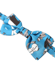 Blue Jazz Club Silk Adjustable Neck Papillon Bow Tie