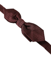 Red Bordeaux Silk Slim Adjustable Neck Papillon Bow Tie