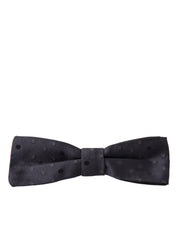 Blue Polka Dot Silk Adjustable Neck Men Papillon Bow Tie