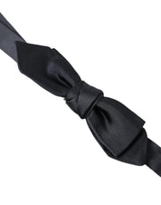 Dark Blue Silk Satin Adjustable Neck Men Papillon Bow Tie