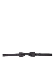 Dark Gray Silk Adjustable Neck Men Papillon Bow Tie