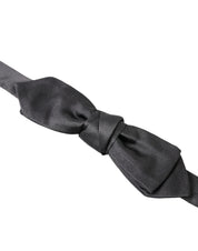Dark Gray Silk Adjustable Neck Men Papillon Bow Tie