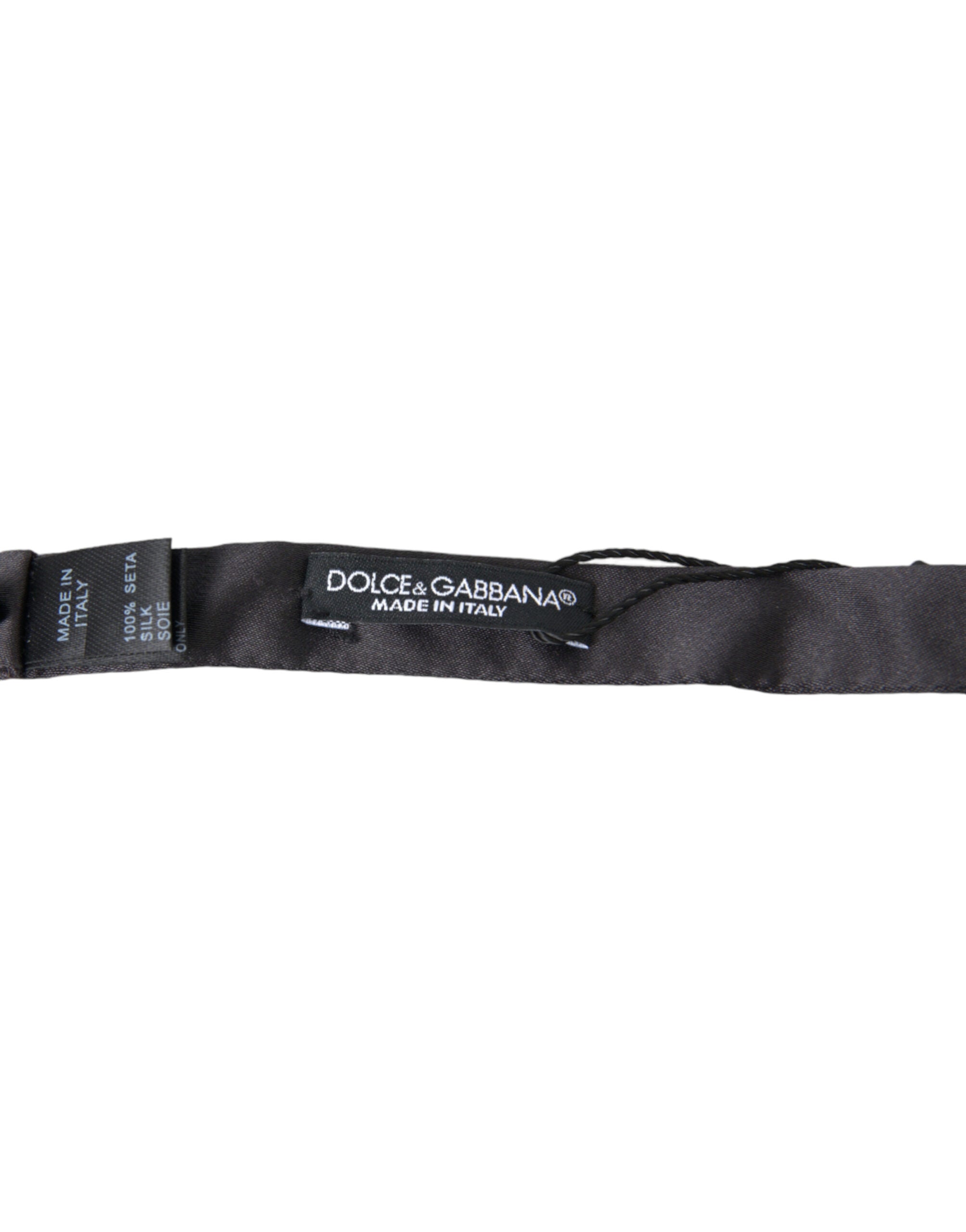 Dark Gray Silk Adjustable Neck Men Papillon Bow Tie