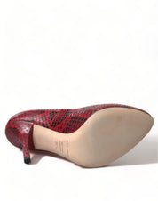 Red Ayers Leather Lace Socks Pumps Shoes