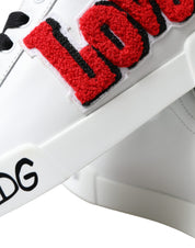 White Love Patch Portofino Classic Sneakers Shoes