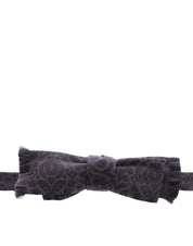 Gray Black Wool Bow Tie
