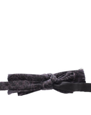 Gray Black Wool Bow Tie