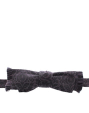 Gray Black Wool Silk Bow Tie
