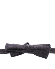 Gray Black Wool Silk Bow Tie