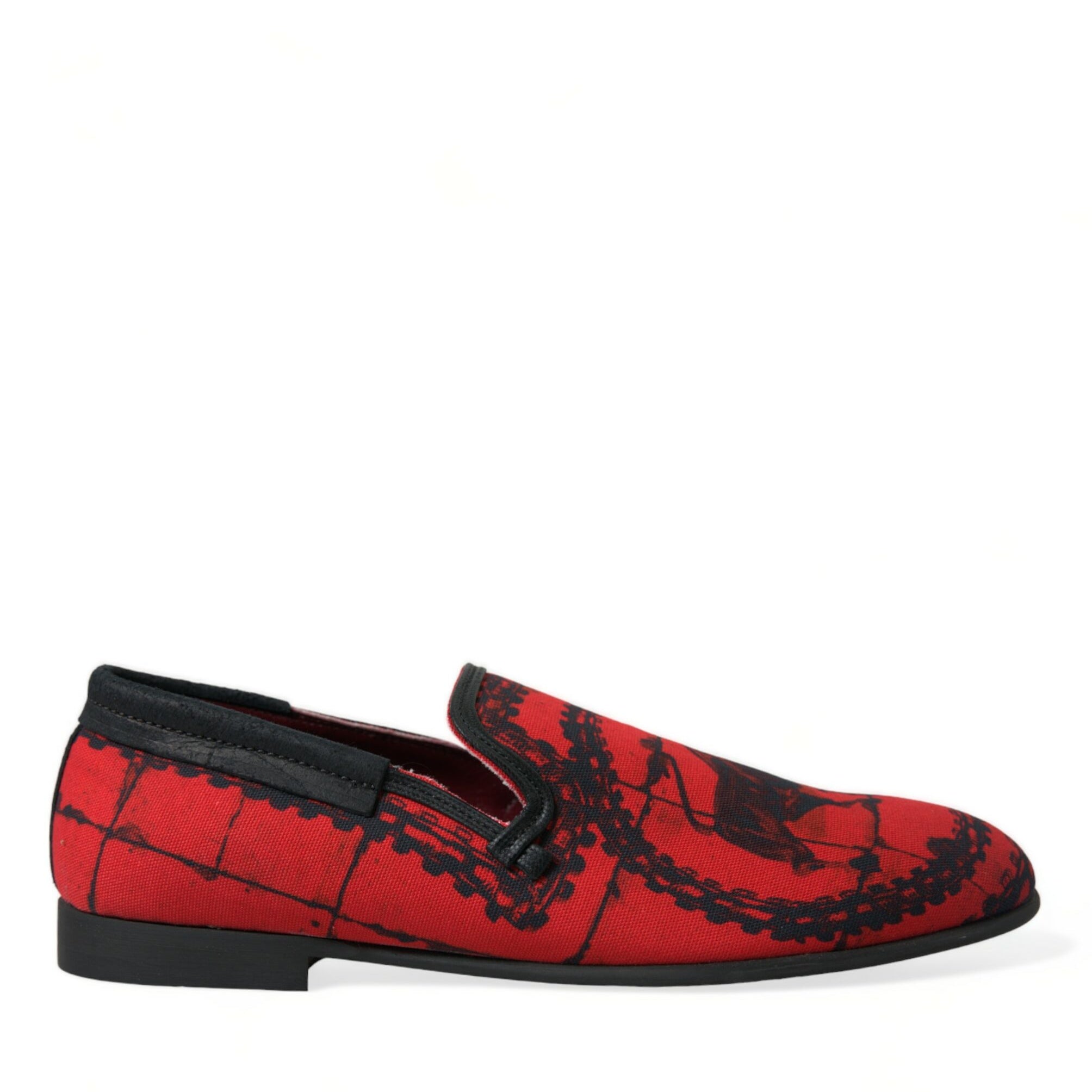 Dolce & Gabbana Red Black Torero Loafers Slippers Men Shoes Dolce & Gabbana