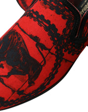 Red Black Torero Loafers Slippers Men Shoes