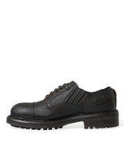 Brown Leather Lace Up Derby Men Dress Shoes