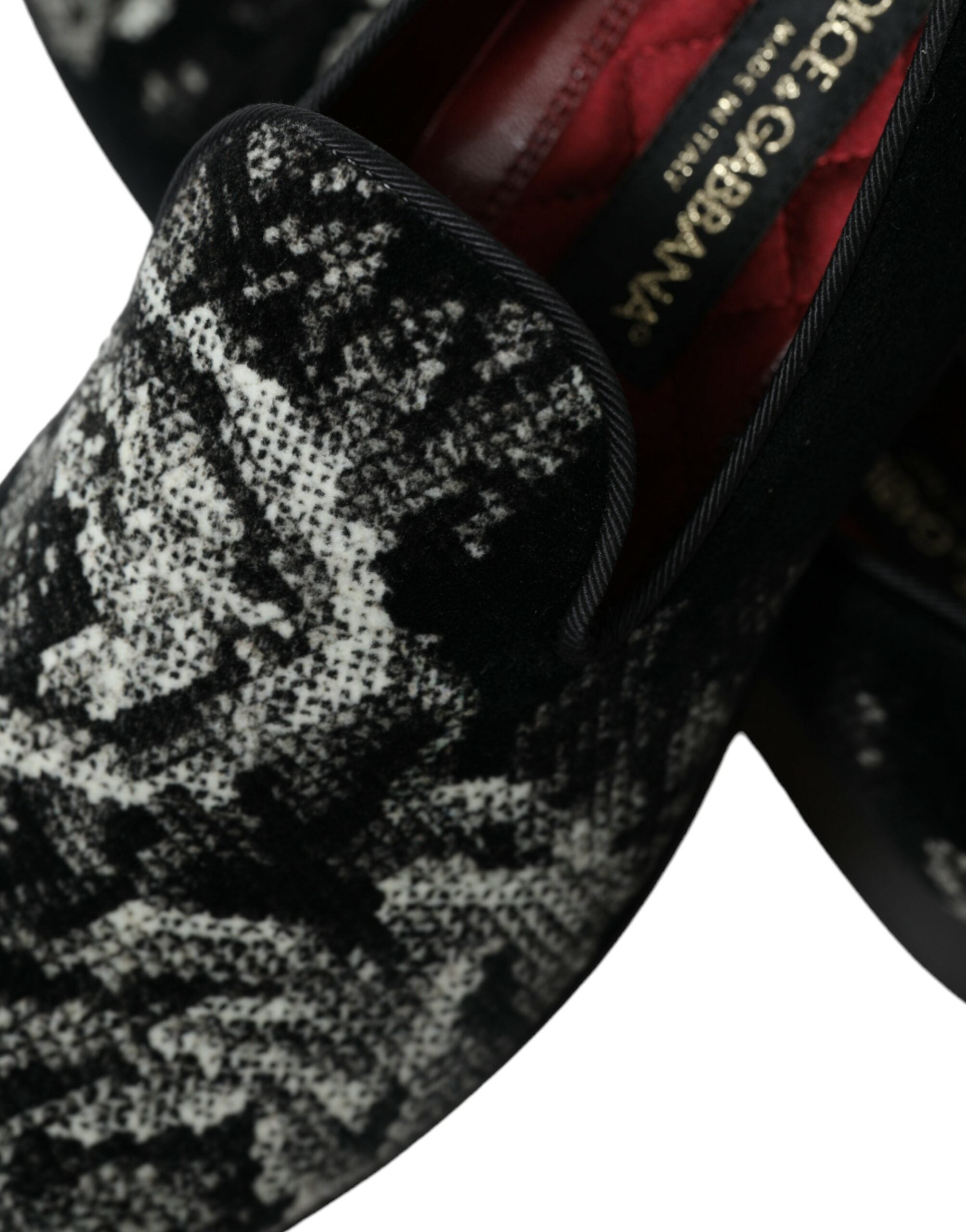 Black Floral Slippers Men Loafers Dress Shoes