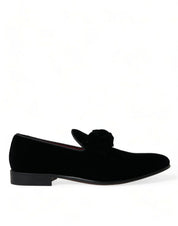 Black Velvet Loafers Formal Dress Shoes