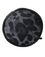 Black Leopard Round Slim Tote Bottle Cage Bag