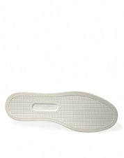 Dolce & Gabbana White Bordeaux Leather Logo Low Top Sneakers Shoes Dolce & Gabbana
