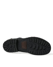 Black Pony Style Leather Mid Calf Boots Shoes