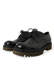 Black Leather Lace Up Derby Men Dress Shoes