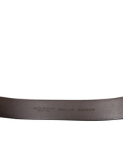 Brown Calf Leather Gold Metal Buckle Belt