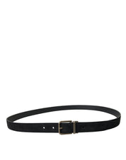 Black Goat Leather Antique Metal Buckle Belt