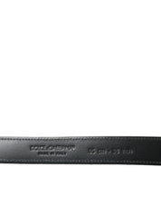 Black Leather Silver Metal Buckle Belt