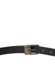 Black Suede Leather Gold Metal Buckle Belt