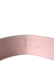 Multicolor Floral Jacquard Lurex Gold Buckle Belt