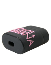 Black Pink Silicone Embossed Logo Airpods Case