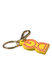 Yellow Rubber Gold Tone Metal DG Logo Keyring Keychain