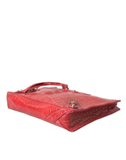 Red Exotic Skin Leather Classic Pouch Purse Wristlet Bag