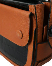 Black Brown Exotic Skin Leather Shoulder Camera Purse Bag