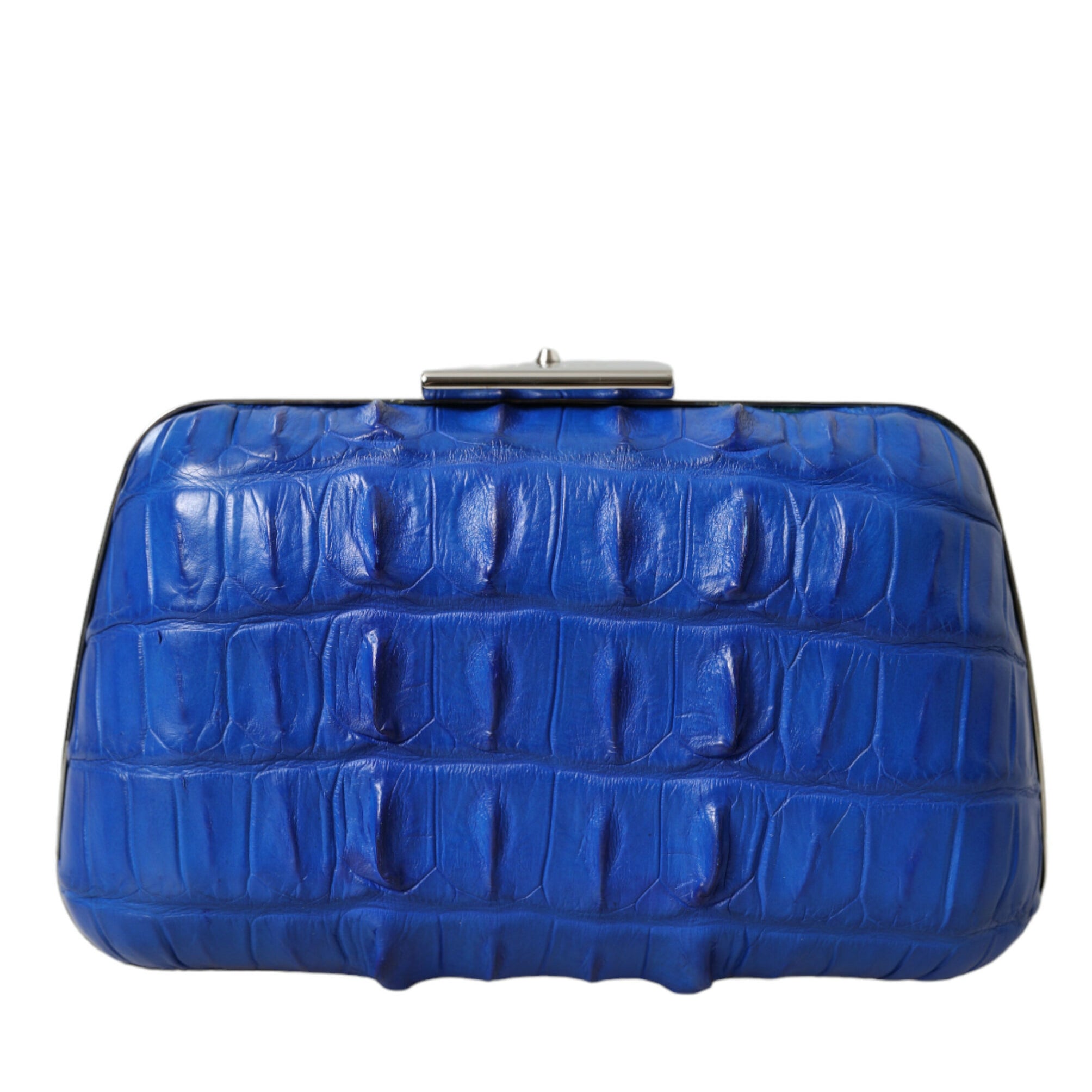 Balenciaga Blue Exotic Skin Leather Shoulder Crossbody Box Clutch Bag Balenciaga