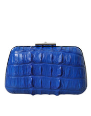 Balenciaga Blue Exotic Skin Leather Shoulder Crossbody Box Clutch Bag Balenciaga