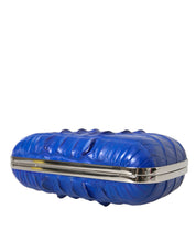 Balenciaga Blue Exotic Skin Leather Shoulder Crossbody Box Clutch Bag Balenciaga
