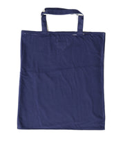 Blue Jersey Fabric Logo Shoulder Shopping Tote Shopping Bag