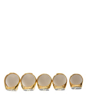 Gold Brass ROYAL Enamel Set of 5 Ring