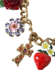 Gold Chain Rose Cross Strawberry Star Pendant Necklace