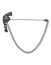 Brass Copper Silk Revolver Gun Men Brooch Lapel Pin