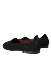 Black Suede Loafers Formal Dress Slip On Shoes