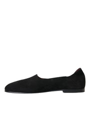 Black Suede Loafers Formal Dress Slip On Shoes
