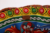 Multicolor AGNESE Straw Crystal  Pom Pom Bag