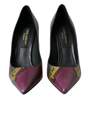Multicolor Exotic Leather Heels Pumps Shoes