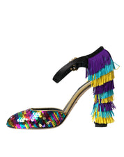Multicolor Sequin Crystal Mary Jane Shoes