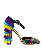 Multicolor Sequin Crystal Mary Jane Shoes
