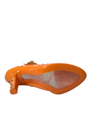 Orange CINDERELLA Floral Crystal Pumps Shoes