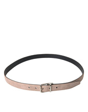 Beige Suede Leather Silver Buckle Belt Men